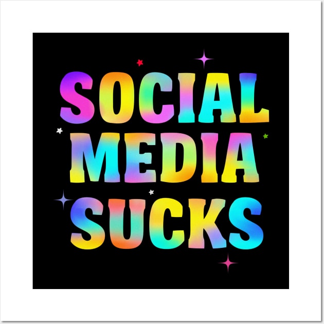 Social media sucks typography Wall Art by Meakm